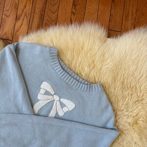 Baby Blue Bow Knit Sweater
